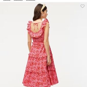 J. Crew Factory Red Floral Midi Dress